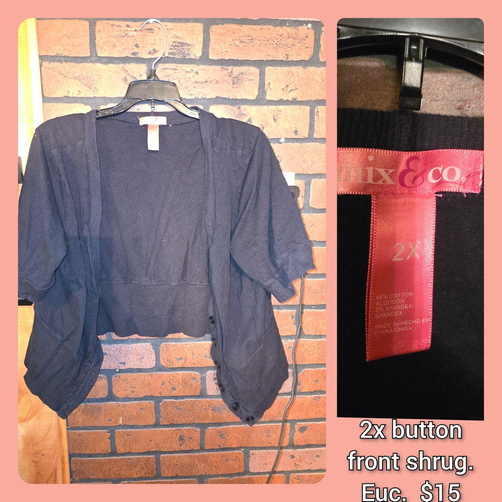 Black Button Front Shrug
